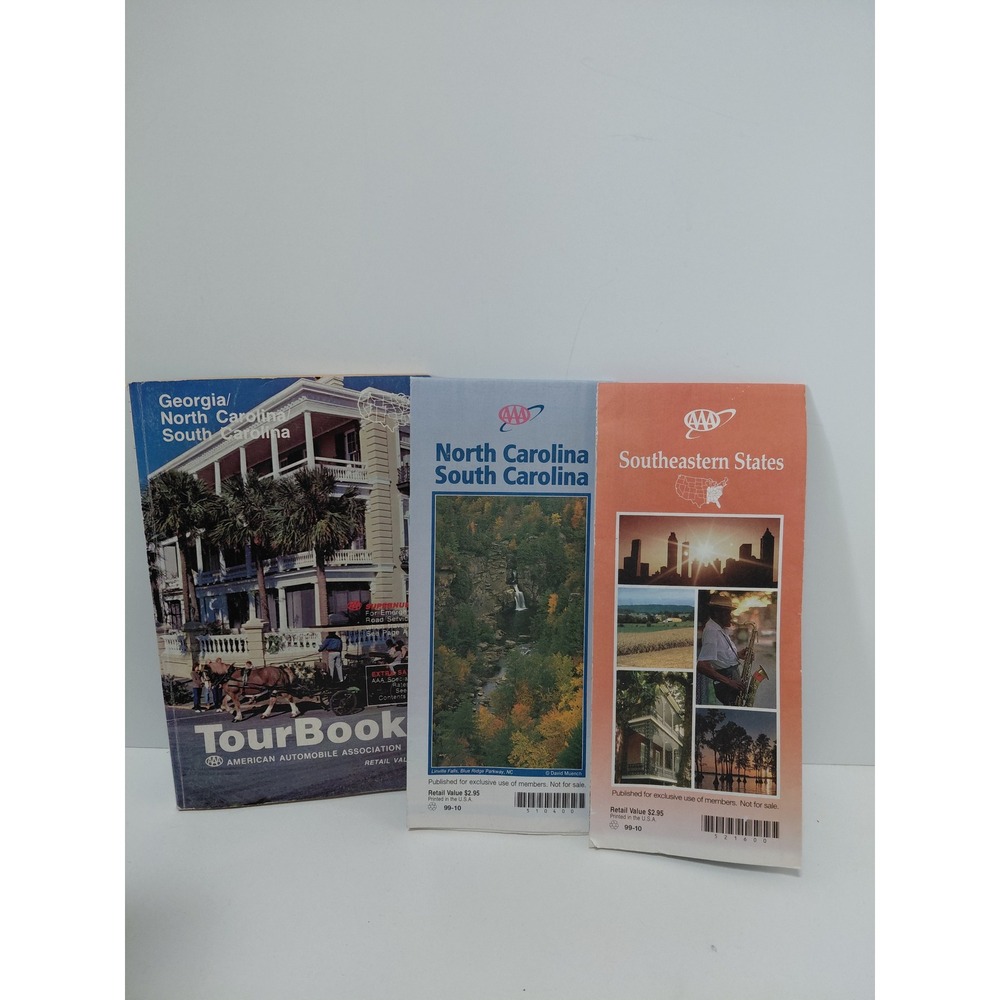 Vintage AAA TourBook & Maps Lot Georgia North‎ Carolina South Carolina 1987 1999